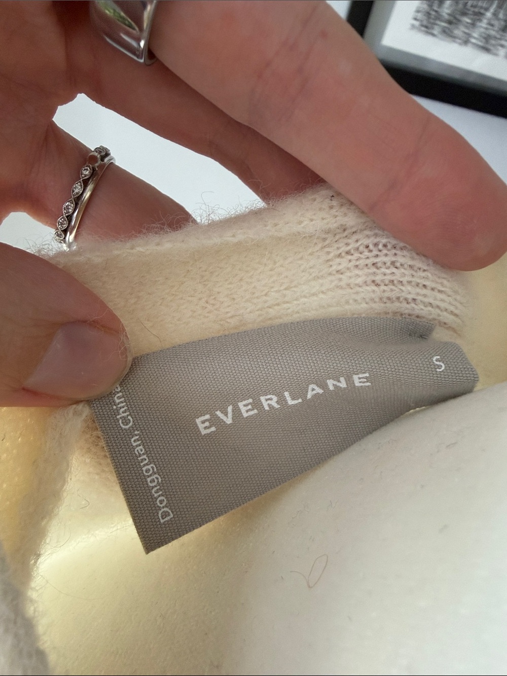 Everlane Alpaca Wrap Cream Wrap V-Neck Tie-Waist Sweater - Picture 7 of 11